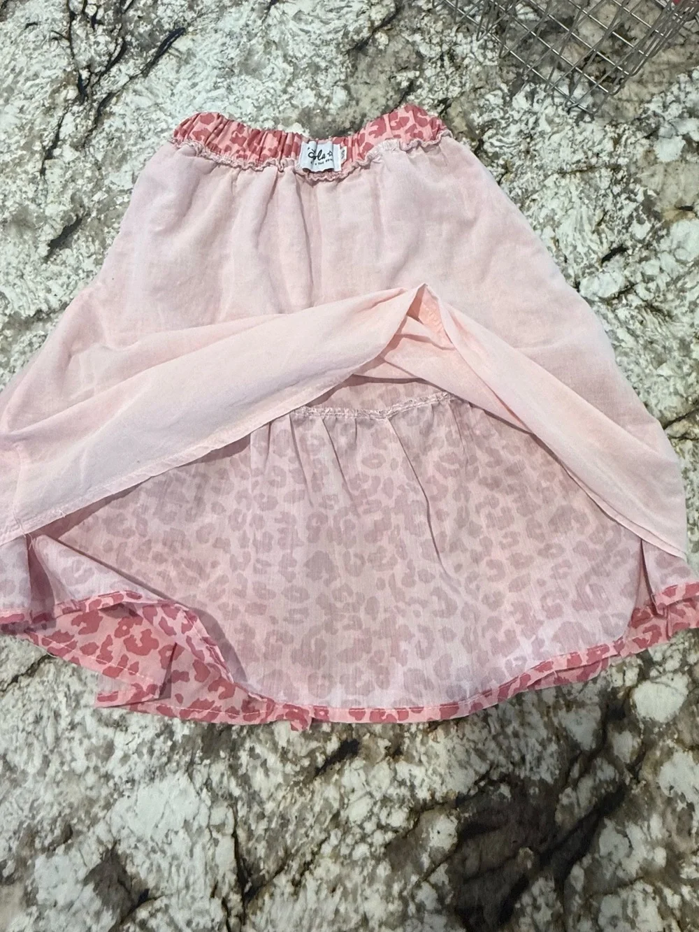 Lola and The Boys Pink Cheetah Skirt and Top Set in Size 8/9